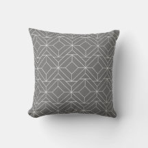  vierkant geometrisch patroon | Grijs en wit