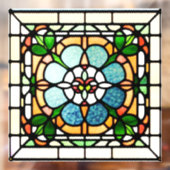 Vierkant Glas in lood AI Art Window Cling Raamsticker (Vel 2)