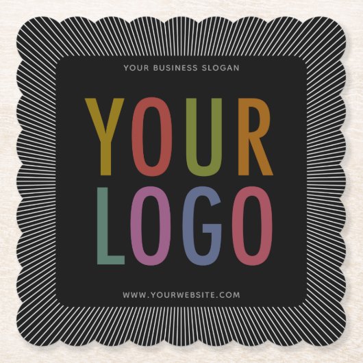 Vierkant golfkarton Papier Onderzetters Bedrijfslo (Voorkant)