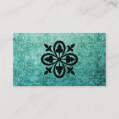 Vierkant  Groen Damask Gothic Wedding RSVP Informatiekaartje (Achterkant)