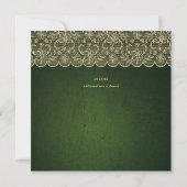 VIERKANT Groen Goud Kant Bruiloft Print of DOWNLOA Kaart (Achterkant)