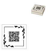 Vierkant groen kader rond uw QR-code Rubberstempel (Gestempeld)