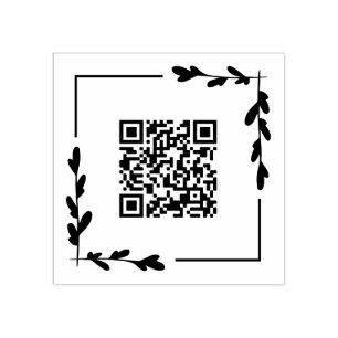 Vierkant groen kader rond uw QR-code Rubberstempel