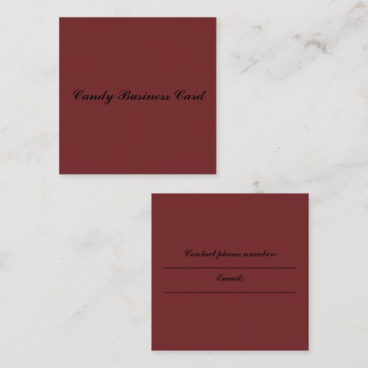 Vierkant groottevisitekaartje vierkante visitekaartje (Voorkant / Achterkant)