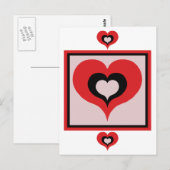 Vierkant hart briefkaart (Voorkant / Achterkant)