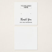 Vierkant - Hartelijk dank - Wit eenvoudige oorenka Vierkante Visitekaartjes (Voorkant /achterkant)