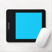 Vierkant - Hemelblauw en Zwart Muismat (Met muis)