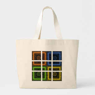 Vierkant in een doos grote tote bag