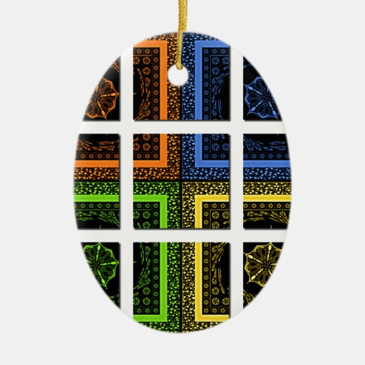 Vierkant in een doos keramisch ornament (Voorkant)