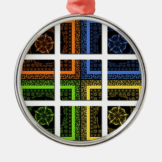 Vierkant in een doos metalen ornament (Voorkant)