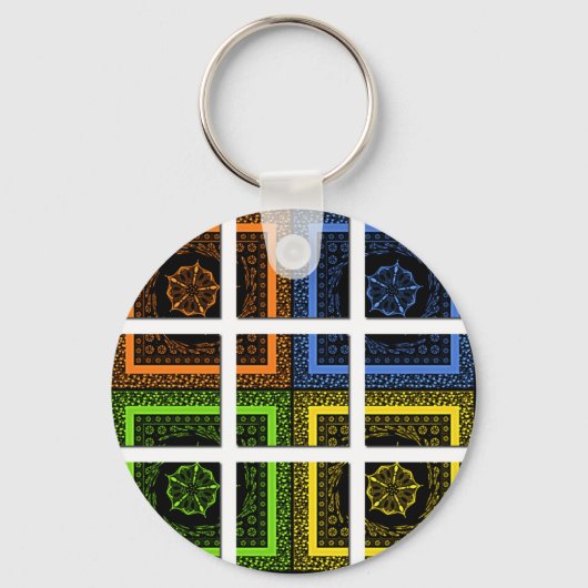 Vierkant in een doos sleutelhanger (Voorkant)