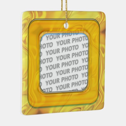 Vierkant in vierkant Lijst gekleurd IV + uw foto Keramisch Ornament (Rechts)