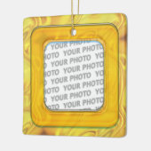 Vierkant in vierkant Lijst gekleurd IV + uw foto Keramisch Ornament (Links)