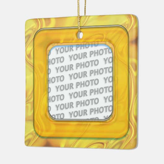 Vierkant in vierkant Lijst gekleurd IV + uw foto Keramisch Ornament (Links)