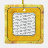 Vierkant in vierkant Lijst gekleurd IV + uw foto Keramisch Ornament (Voorkant)