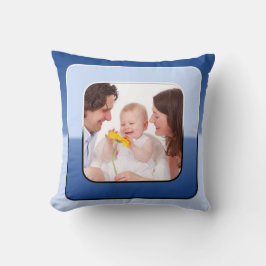 Vierkant in vierkant Lijst gekleurd V + uw foto Kussen