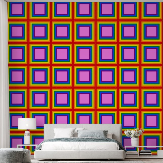 Vierkant in Vierkant Lijst + uw Achtergrondkleur 5 Behang (Slaapkamer)