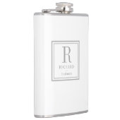 Vierkant Initiaal BEWERKBARE KLEUR Gepersonaliseer Heupfles (Rechts)