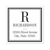 Vierkant Initiaal retour adres Zelfinkting stempel (Design)