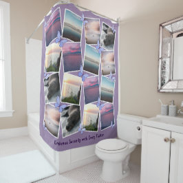 Vierkant Instagram Afbeelding Collage Violet Douchegordijn