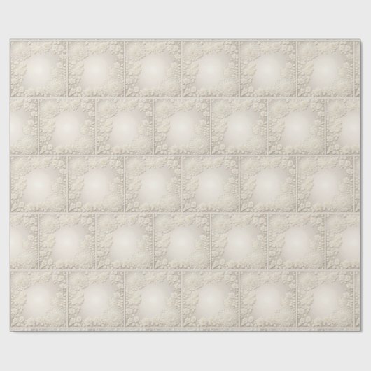 Vierkant ivoor borduurwerk ontwerp cadeaupapier (Vlak)