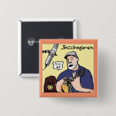 vierkant jazzbanjorex-knop vierkante button 5,1 cm (Voorkant /achterkant)