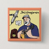 vierkant jazzbanjorex-knop vierkante button 5,1 cm (Voorkant)