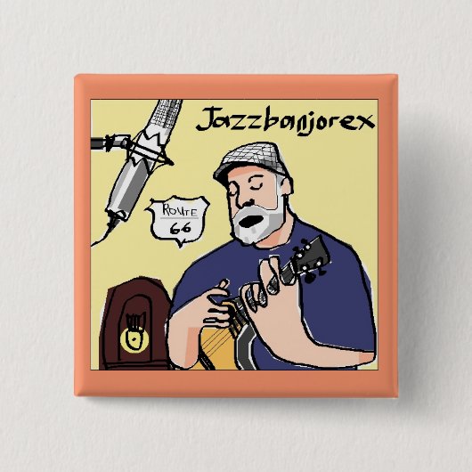 vierkant jazzbanjorex-knop vierkante button 5,1 cm (Voorkant)