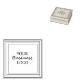 Vierkant je Logo hier rubberen stempel (Gestempeld)