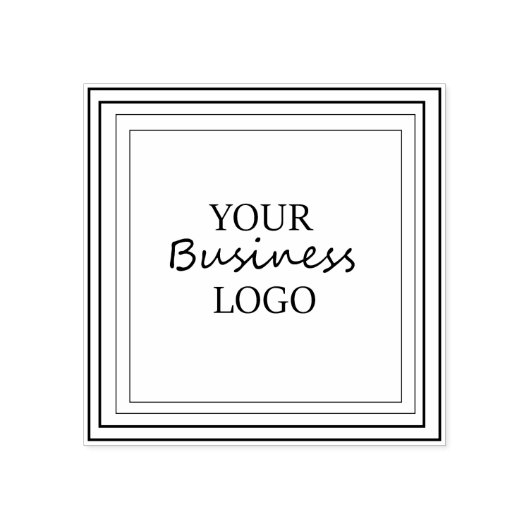 Vierkant je Logo hier rubberen stempel (Afrduk)