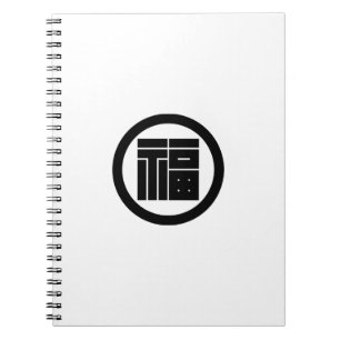 Vierkant kanji-teken voor FUKU in cirkel Notitieboek