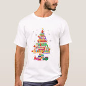 Vierkant kerstbibliotheek t-shirt (Voorkant)