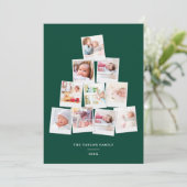 Vierkant kerstboomfotogalerie Lange bericht Feestdagenkaart (Staand voorkant)