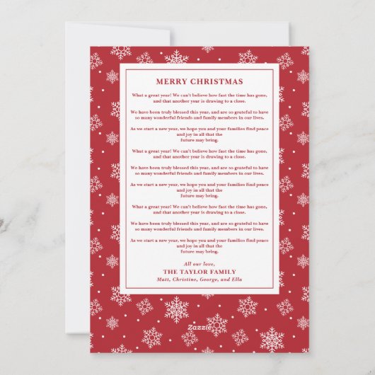 Vierkant kerstboomfotogalerie Lange bericht Feestdagenkaart (Achterkant)