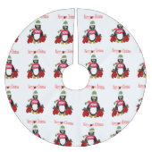 Vierkant kerstboomrokken Penguin Boxing Pow Kerstboom Rok (Voorkant)