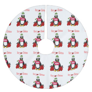 Vierkant kerstboomrokken Penguin Boxing Pow Kerstboom Rok