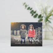 Vierkant kerstfeestdag aangepast feestdagenkaart (Staand voorkant)