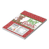 Vierkant kerstfeestvieren voor prettige kerstSnoep Notitieblok (Linkerzijde)