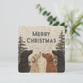 Vierkant Kerstkaart Cute Labrador Honden (Staand voorkant)