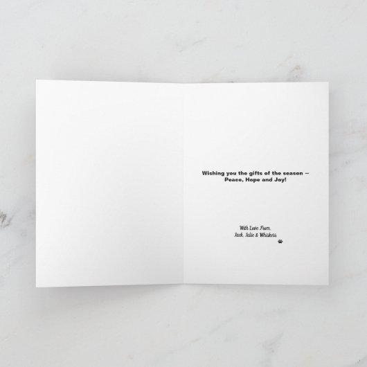 Vierkant kerstkat Rood Groen schilderpapier Foto Feestdagen Kaart (Binnen)