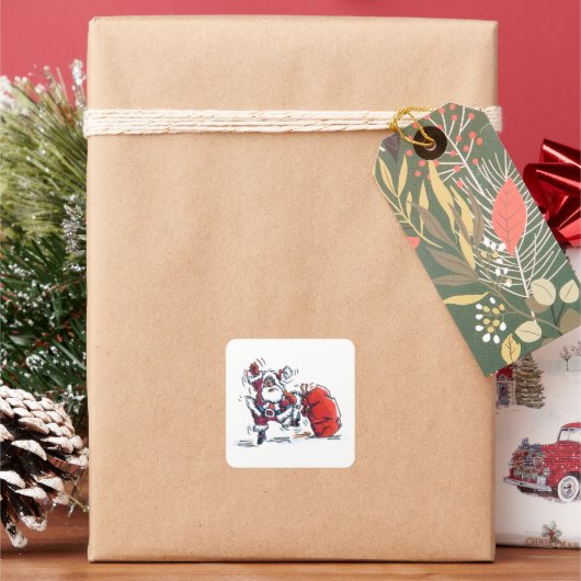 Vierkant kerststaartstickers vierkante sticker (Feestdagen)