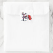 Vierkant kerststaartstickers vierkante sticker (Tas)