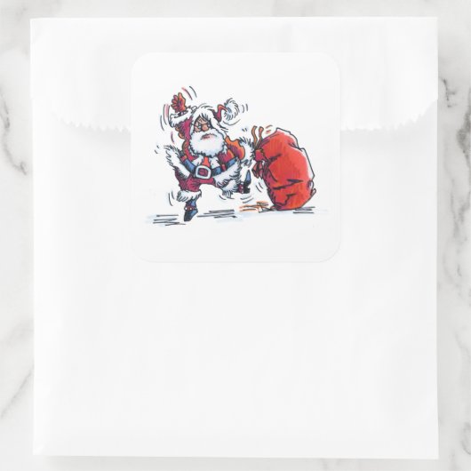 Vierkant kerststaartstickers vierkante sticker (Tas)