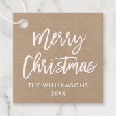 Vierkant kerstvierkant met modern penseelscript bedankjes labels (Voorkant)