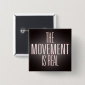 Vierkant knop De beweging Vierkante Button 5,1 Cm (Voorkant /achterkant)