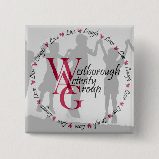 Vierkant knop - rond logo vierkante button 5,1 cm