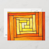 vierkant Kunstdecogeel retropatroon Briefkaart (Voorkant / Achterkant)