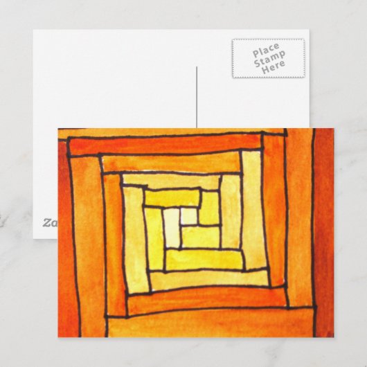 vierkant Kunstdecogeel retropatroon Briefkaart (Voorkant / Achterkant)