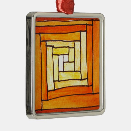 vierkant Kunstdecogeel retropatroon Metalen Ornament (Rechts)