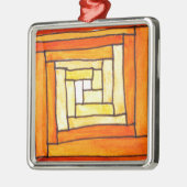 vierkant Kunstdecogeel retropatroon Metalen Ornament (Links)